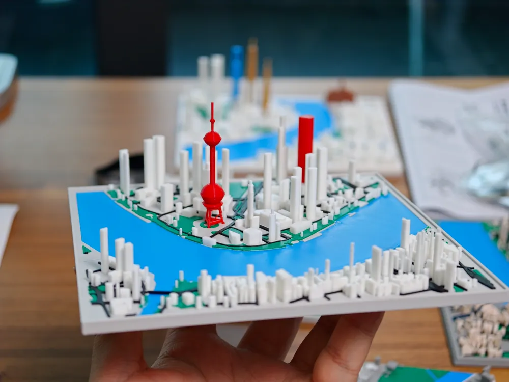 上海陆家嘴微缩城市天际线｜黄浦江与东方明珠 160mm