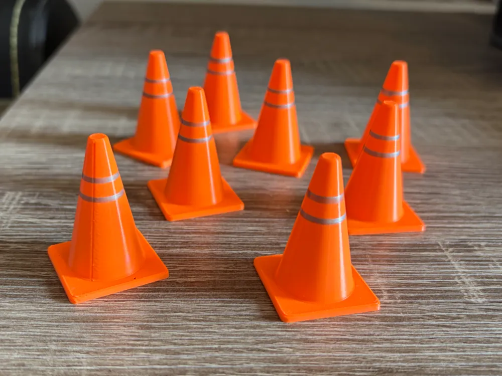 Simple Miniature Traffic Cones - 3D printed Architecture, in stock in India