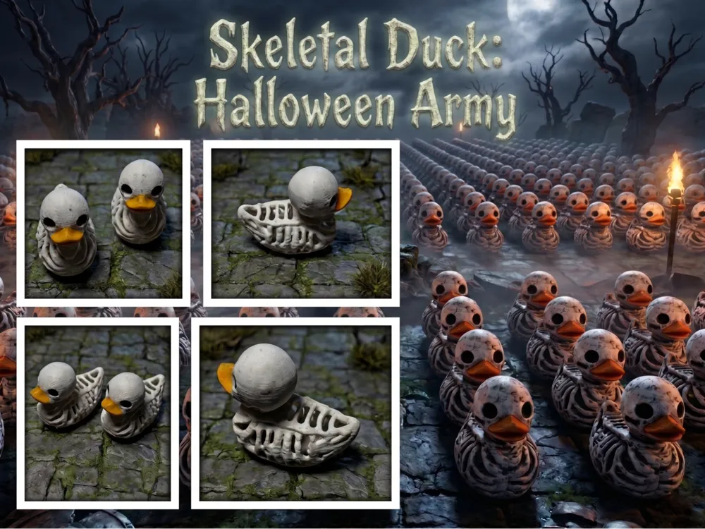 Skeletal Duck - Halloween Army - 3D printed Festivities, in stock in India