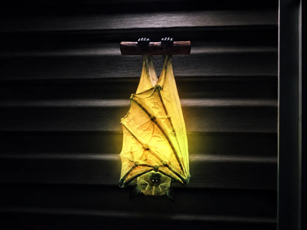 Sleeping Bat Wall Lamp, LED Tealight Lantern