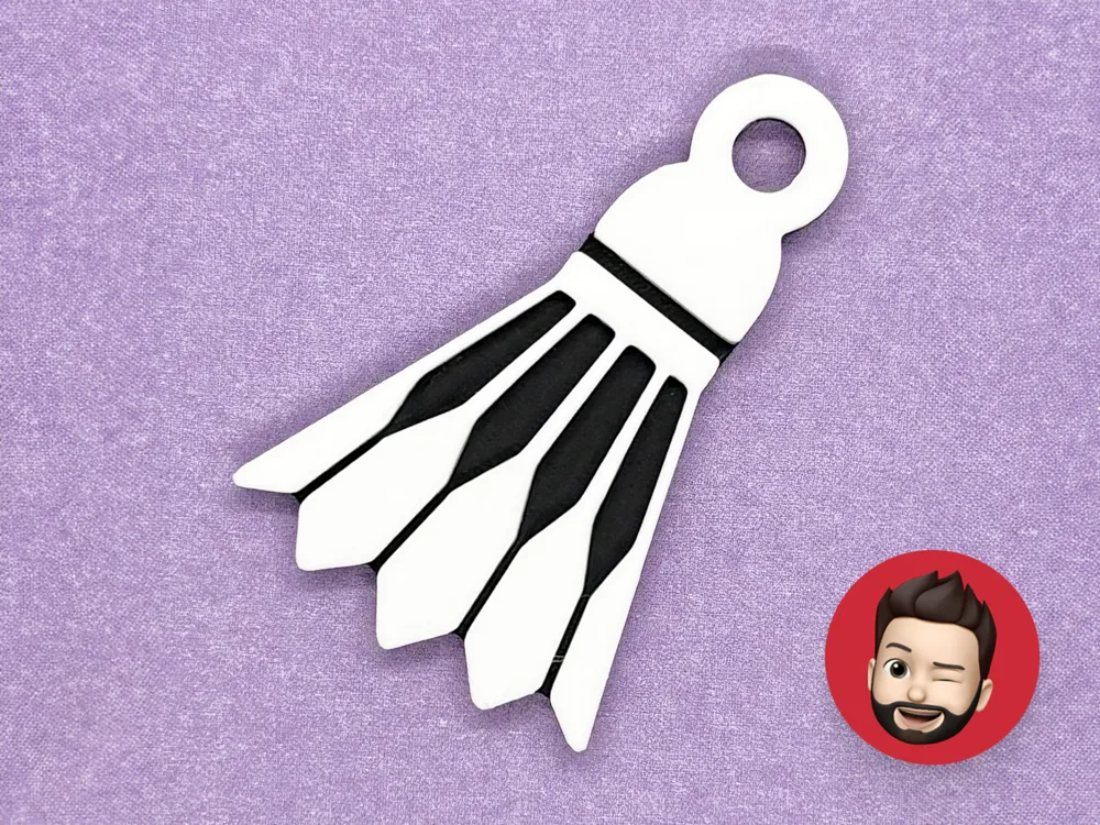 Sports badminton shuttlecock keychain