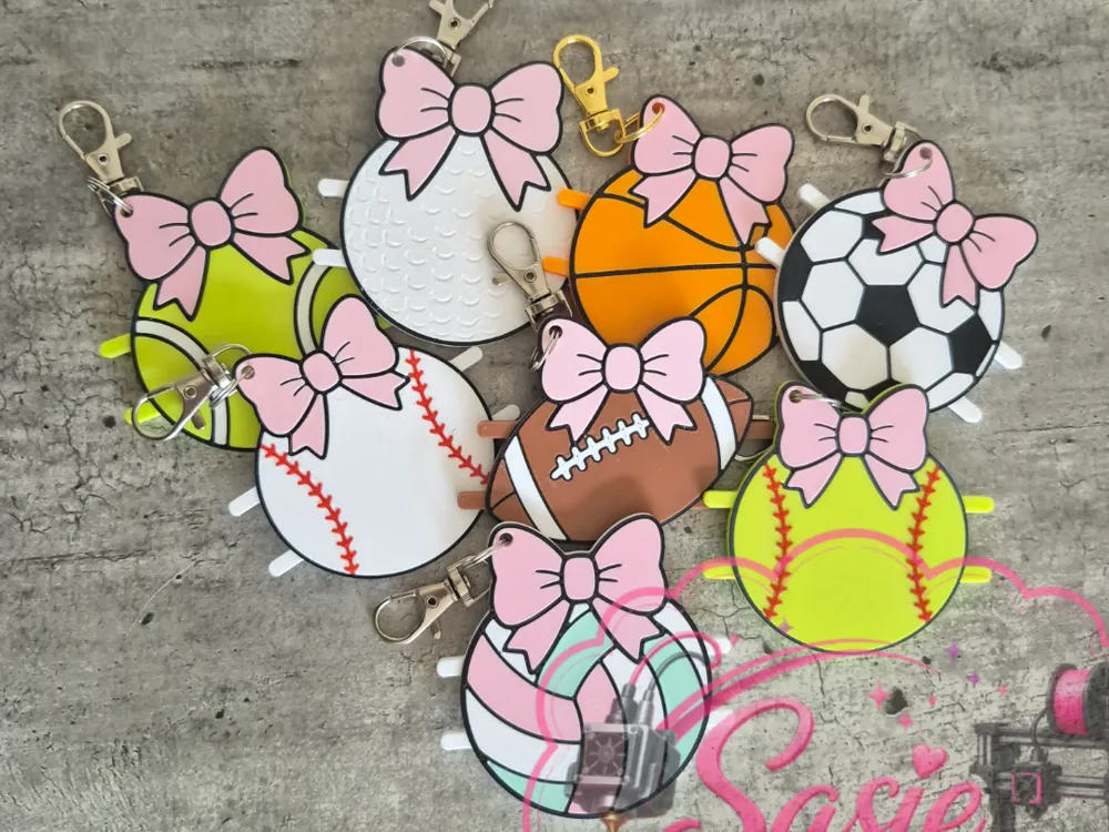 Sports Hair Tie Holder Keychain