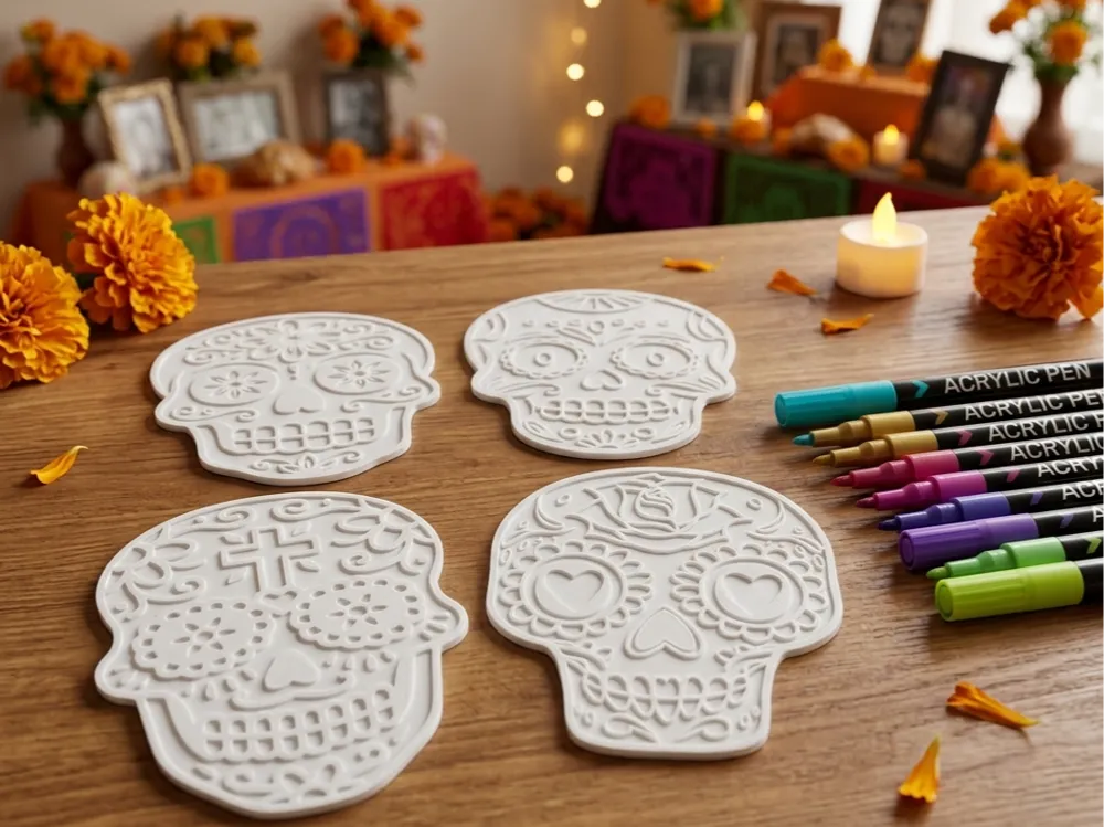 Sugar Skull Coloring Set - 3D printed Other Art Models, in stock in India