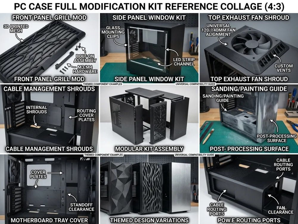 Superhero & Gaming PC Case Mod Kit|Mid-Tower Panel - 3D printed Electronics, in stock in India