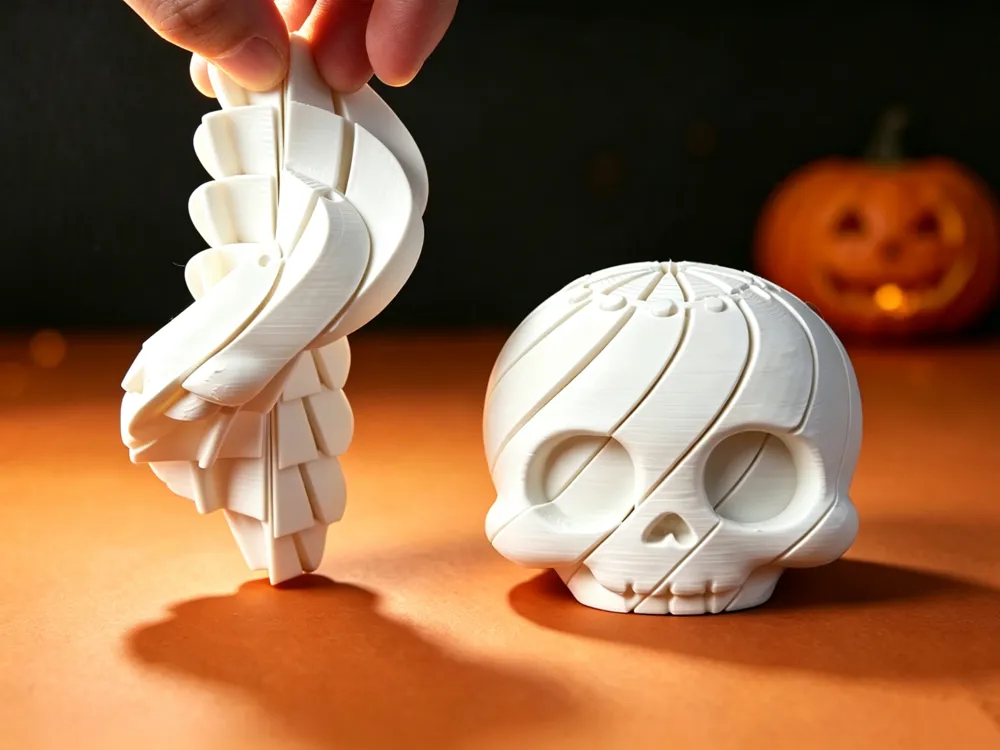 伸缩滑溜骷髅头解压玩具 - 3D printed Other Toys & Games, in stock in India