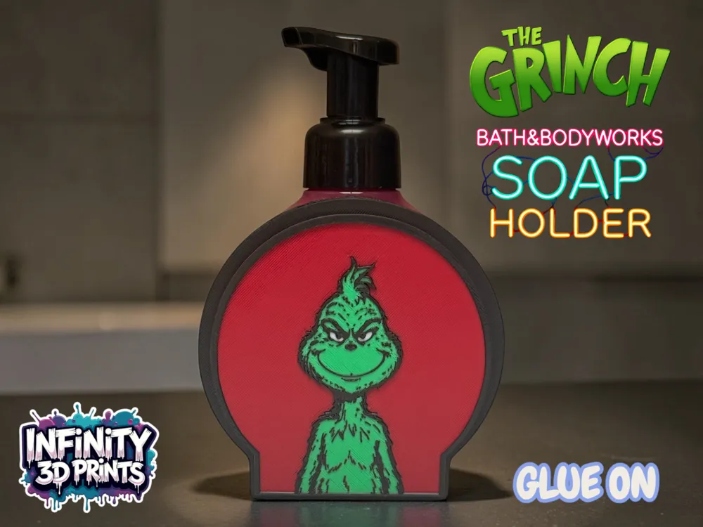 THE GRINCH - GLUE ON FACE PLATE BBW SOAP HOLDER - 3D printed Other House Models, in stock in India