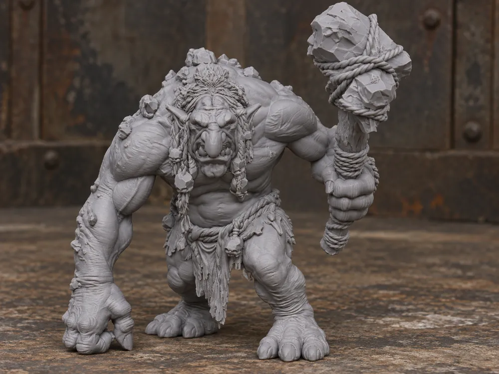 troll with club (a club kid?) - 3D printed Other Miniatures, in stock in India