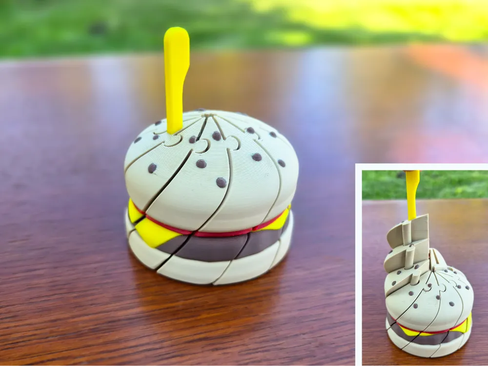 Twisted Burger Fidget - 3D printed Decor, in stock in India