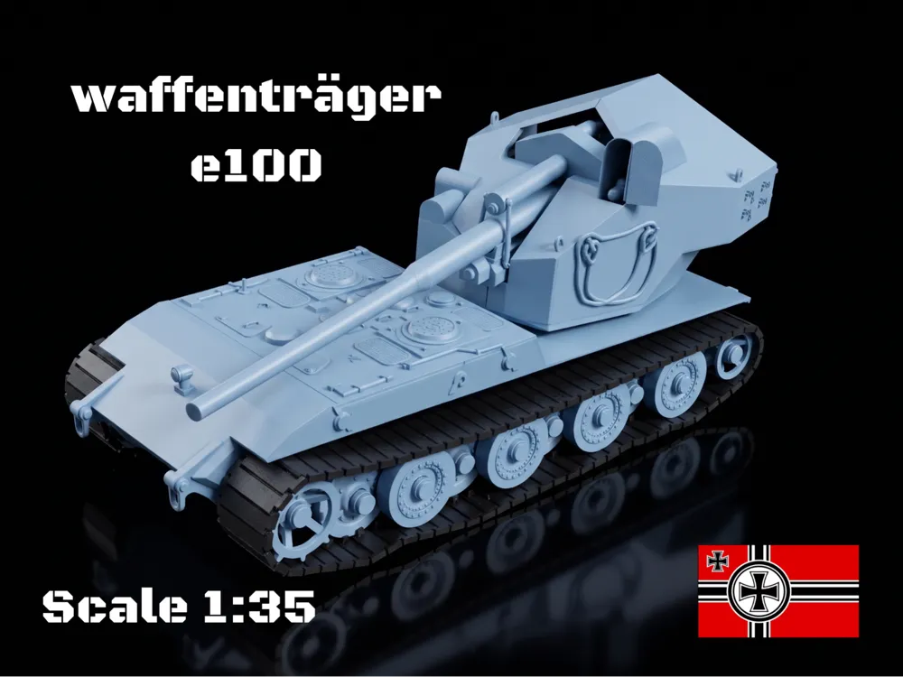 waffenträger e100 scale 1:35 World of tanks - 3D printed Vehicles, in stock in India