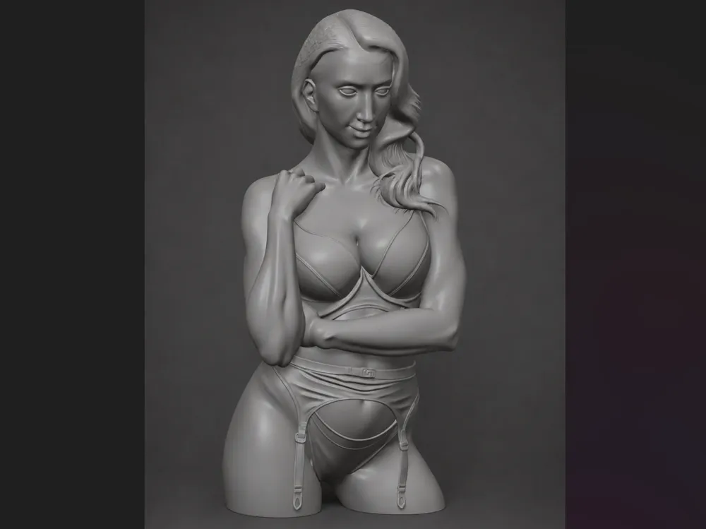Woman in sexy outfit - 3D printed Sculptures, in stock in India