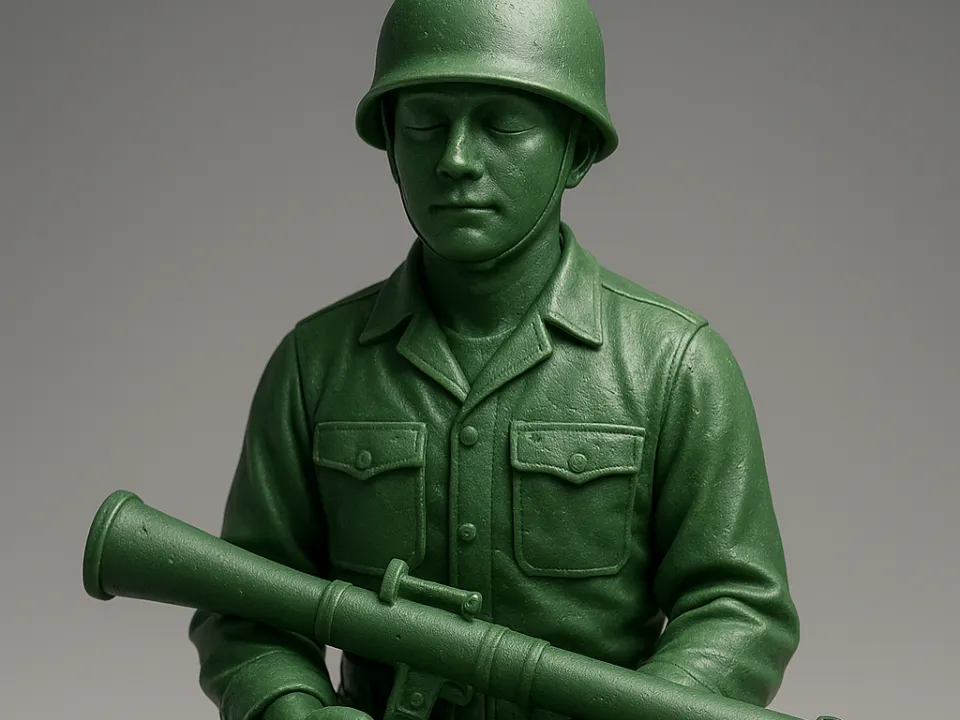 Zen Soldiers, Little Green Army Man in Lotus Pose